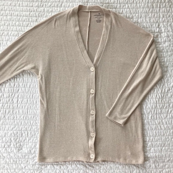 AEO Beige Plush Cardigan - Picture 3 of 5